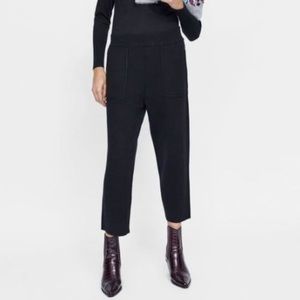 Zara✨Knit Cropped Wide Leg Trouser Pants